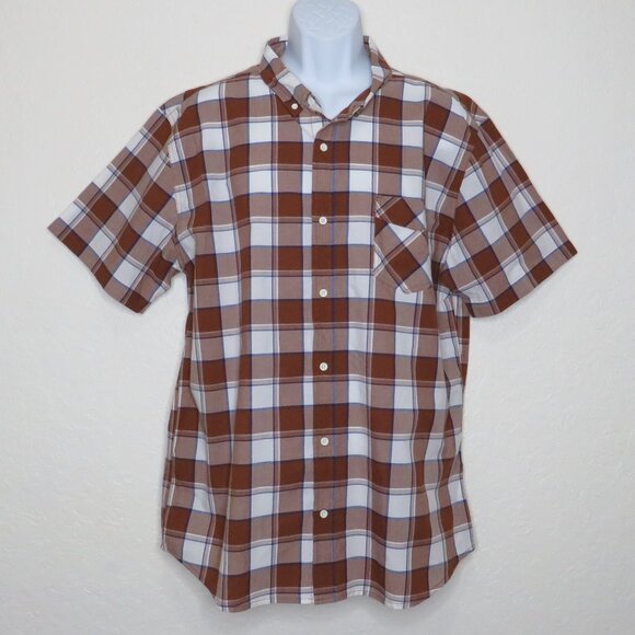 Levi's* Men's Short Sleeve Button Down Curved Hem Pocket Plaid Shirt~ XXL - Picture 1 of 11
